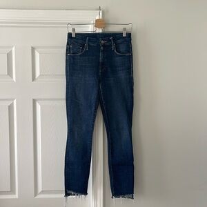 MOTHER Jeans The Looker Ankle Step Fray in Bombay Lost And Found Size 25
